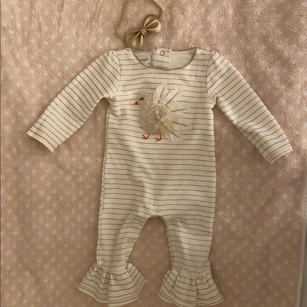 Mud Pie Turkey Ruffle Outfit